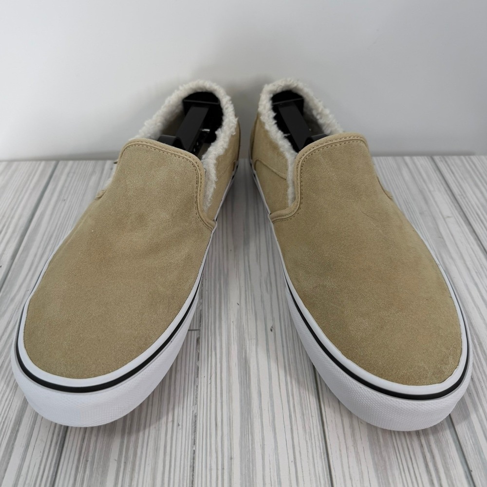 Vans Classic Slip-On Tan Suede‎ Sherpa Lined Sneakers Womens Size 9.5 - Picture 5 of 10